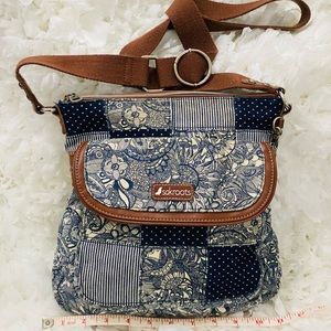 Blue, White & Brown shoulder bag